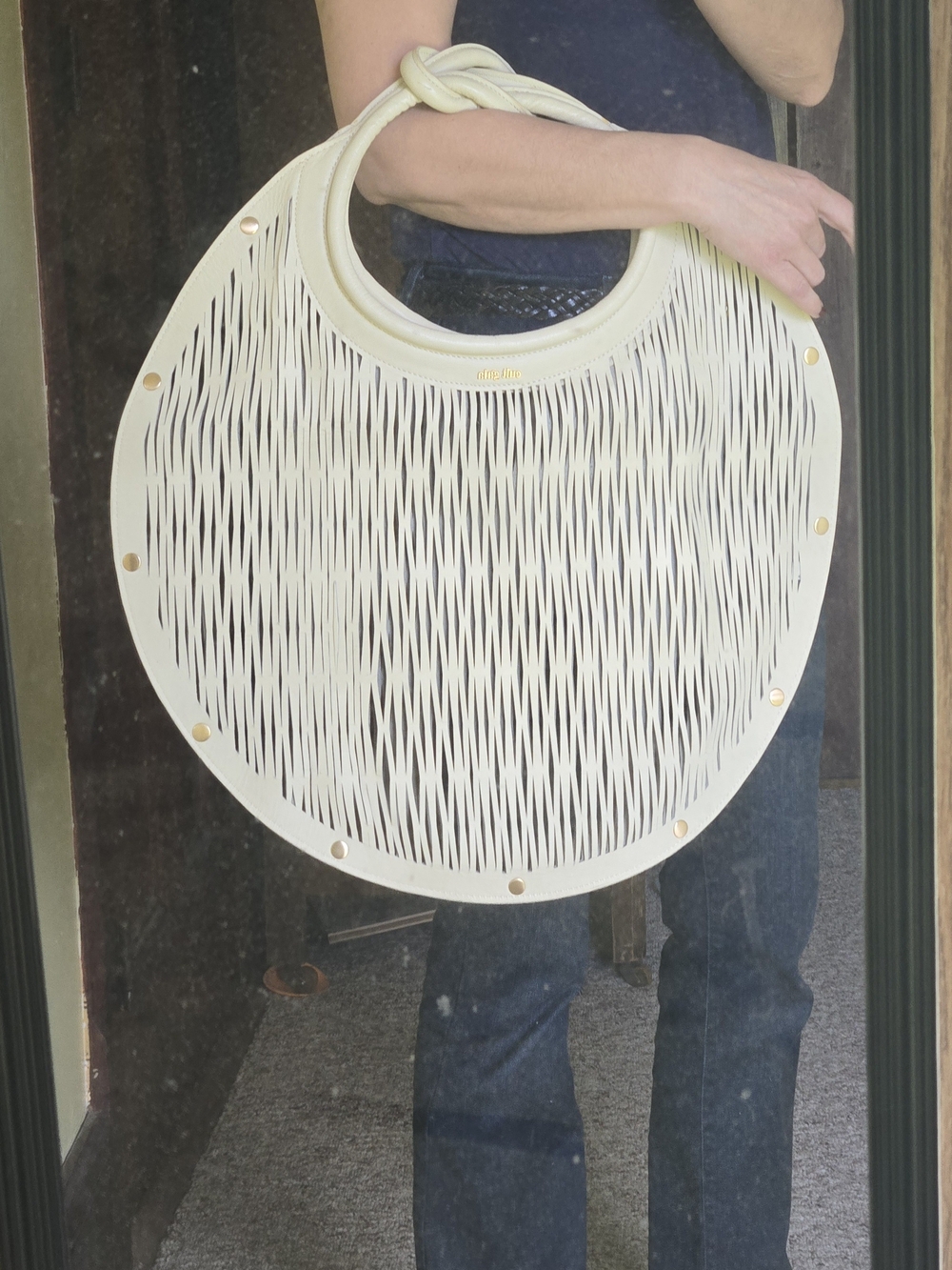 NWOT Cult Gaia Adina Large Perforated Leather Bag - Picture 13 of 13